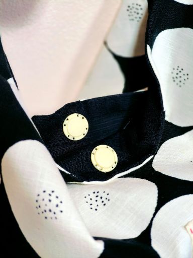 Reversible hobo bag - Black & white polka dot with pink strap