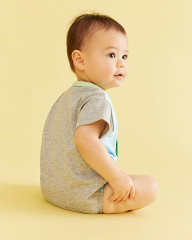 Cotton Applique Bodysuit (Crocodile)
