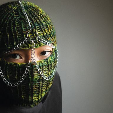 Rebel Sprout green knitted balaclava