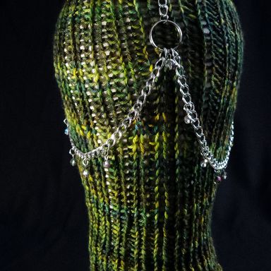 Rebel Sprout green knitted balaclava
