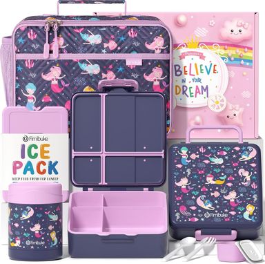 LONCHERA BENTO PARA NIÑOS CON TERMO TÉRMICO/BOTELLA AISLADA CON BOLSA DE ALMUERZO DISEÑOS SURTIDOS