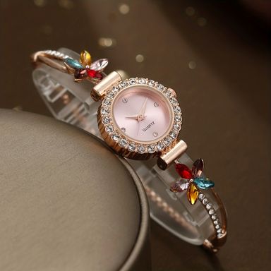 Luxurious Inlaid Women's Watch – Timeless Elegance, Sparkling Detail