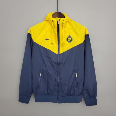 Al Nassr hooded windbreaker 1 (Yellow/ Navy Blue)