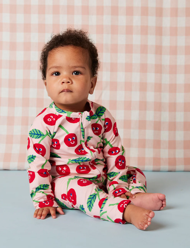 Long Sleeve Romper (Cherries)