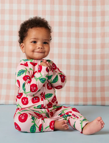 Long Sleeve Romper (Cherries)