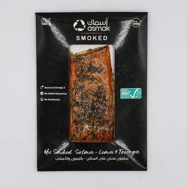 Asmak Hot Smoked Salmon with Lemon & Tarragon 180g
