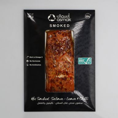 Asmak Hot Smoked Salmon with Lemon & Chili 180g