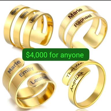Female double and triple name customized ring