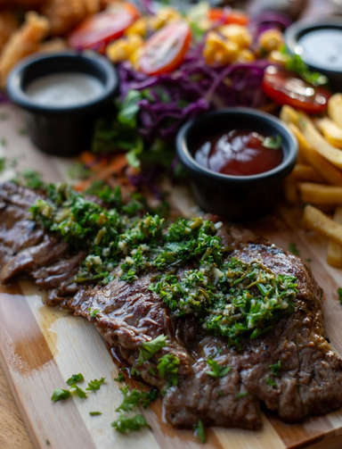 Entraña gruesa a la parrilla (Thick grilled entraña)