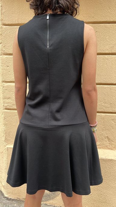 Black Vintage Style Drop Waist Dress