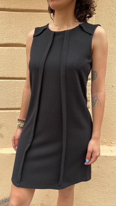 Pleated Black Dress