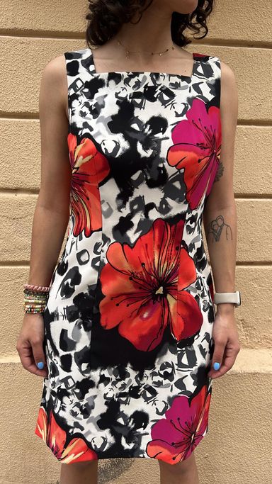 Floral Print Sleeveless Mini Dress