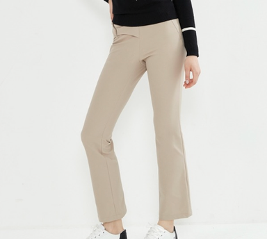 Duvik - Strap point back banding semi bootcut pants 