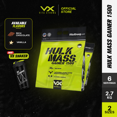 Vitaxtrong Hulk Mass Gainer 1500 (6lbs/2.7kg) | High Calorie Protein Muscle Gainer [VX]