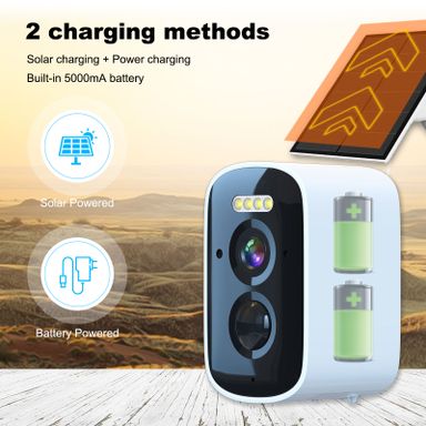 Smart Wireless Security Camera (Solar + Battery Powered)