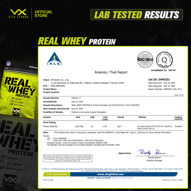 VITAXTRONG REAL WHEY 2lbs 1kg (third party lab tested) BUILD MUSCLE & BURN FAT