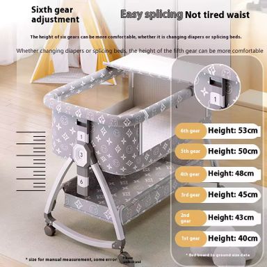 Baby besides crib bed 