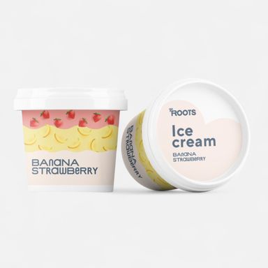 Roots Banana-Strawberry Ice Cream  75g