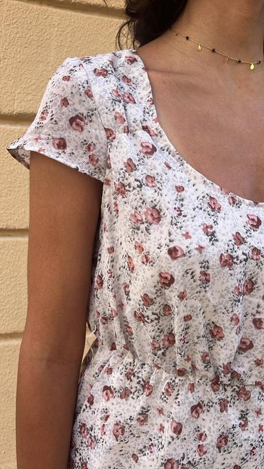 Floral Print Smocked Waist Mini Dress