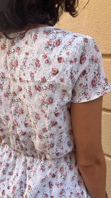 Floral Print Smocked Waist Mini Dress