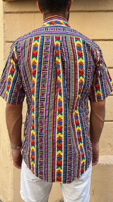 Multi-color Striped & Geometric Print Shirt