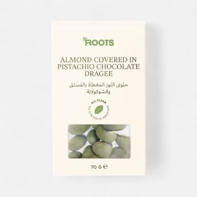 Roots Almond Covered In Pistachio Chocolate Dragee 70g