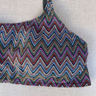  Multicolor Zig-Zag Patterned Bikini Top
