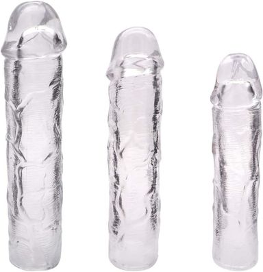 EXTENSOR DE SILICONA REUTILIZABLE PARA PENE 3 PIEZAS TAMAÑOS SURTIDOS