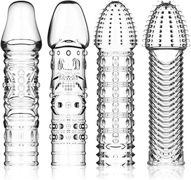 FUNDAS DE SILICONA PARA EL PENE REUTILIZABLES 4PCS