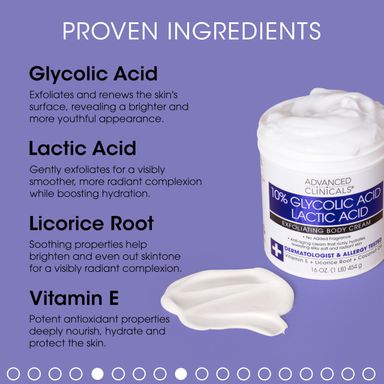 Advanced Clinical Body & Face 10% Glycolic + Lactic Acid Body Cream 