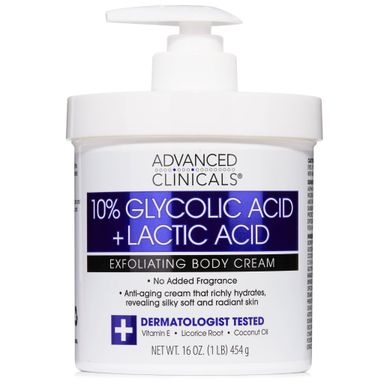 Advanced Clinical Body & Face 10% Glycolic + Lactic Acid Body Cream 