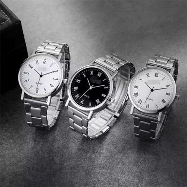 Simple Steel Strap Quartz Men's Watch Leisure Gift Watch