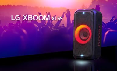 LG XBOOM XL5S | Enceinte Bluetooth Puissante | 200W | Jusqu'à 12h d'autonomie | IPX4 | Eclairage multicolore