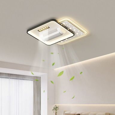 Modern Bladeless LED Ceiling Fan Light – Decorative Smart Wind Lamp for Bedroom & Living Room