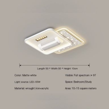 Modern Bladeless LED Ceiling Fan Light – Decorative Smart Wind Lamp for Bedroom & Living Room