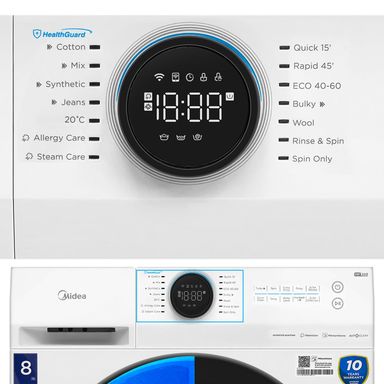"MIDEA WASHING MACHINE INVERTER FRONT LOAD 8KG 