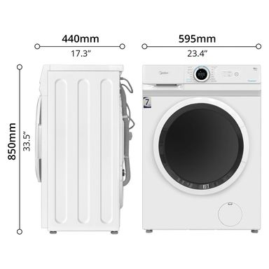 MIDEA WASHING MACHINE FRONT LOAD7KG 