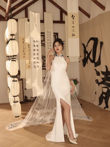 The Porcelain in Satin with Cape #2