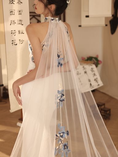 The Porcelain in Satin with Cape #2