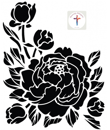 Peony - 30x30cm - Stencil