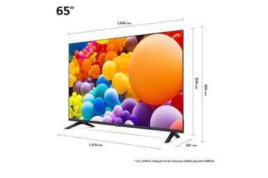 Smart TV LG UHD UT73 4K, 65 pouces, Télécommande Magique IA HDR10 webOS24 2024