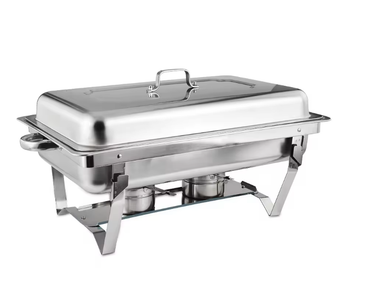 Silver Rectangular Catering Chafer Warmer Set with Tray Pan Lid