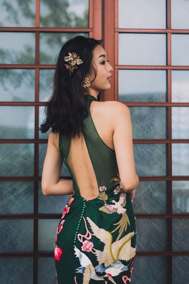 Folklore Cheongsam in Emerald 