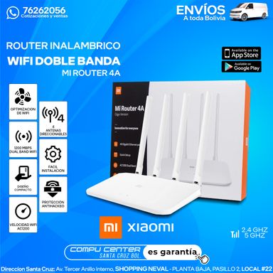Xiaomi / MI ROUTER 4A / ROUTER WIFI / 4 ANTENAS / 1200 MBPS DUAL BAND