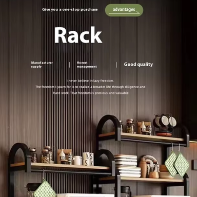 KITCHEN MICROWAVE OVEN WOOD SHELF