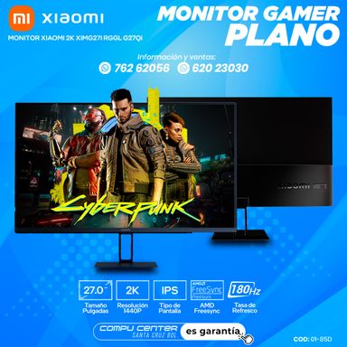 XIAOMI P27QCA RGGL G27Qi / 27.0¨ 2K / MONITOR GAMER PLANO / PANEL IPS / FRECUENCIA 180HZ