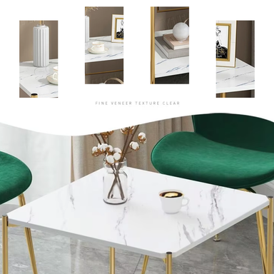 MARBLE GOLD TABLE SERIES - SQUARE 40CM