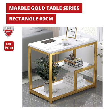 MARBLE GOLD TABLE SERIES - RECTANGLE 60CM