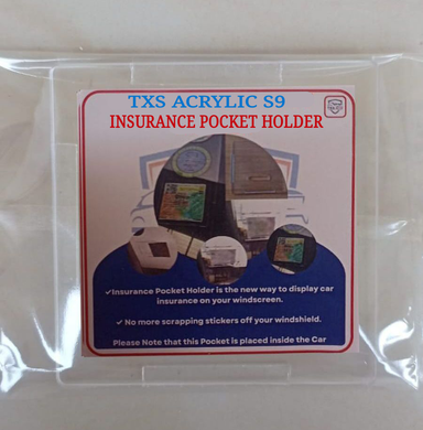 TXS Acrylic S9 Car Insurance Pocket Holder (All Makes)  