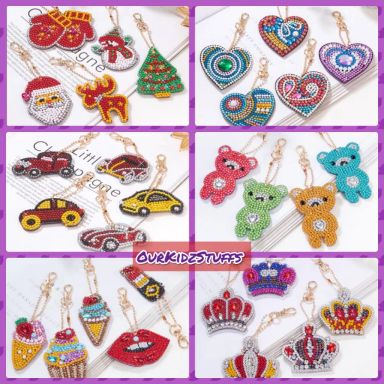 (Set of 5) Diamond Painting Keychains Kit